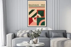 Plakat: Geometryczna abstrakcja w stylu bauhaus