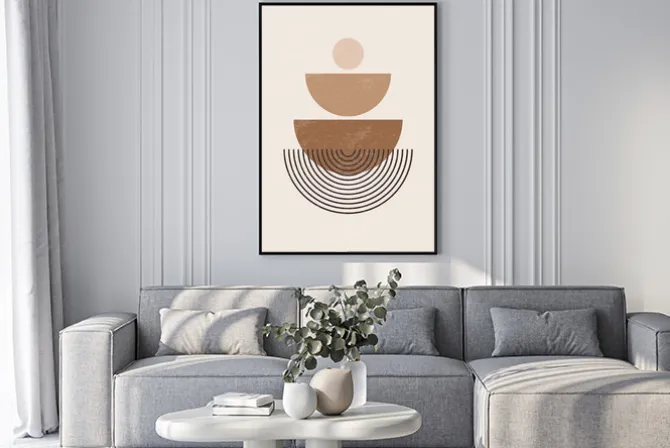 Plakat: Geometryczna kompozycja minimalizm