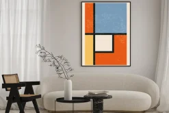 Plakat: Geometryczne kształty w modernistycznym stylu inspirowane bauhausem