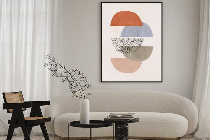 Plakat: Geometryczne kształty w minimalistycznej koncepcji