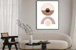 Plakat: Geometryczne kształty abstrakcja w kolorach mocha mousse