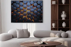 Plakat: Geometryczne tło 3d w sześciokąty