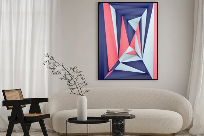 Plakat: Geometryczne tło w trójkąty