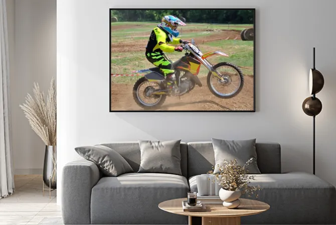 Plakat: Giovane di pilota motocross