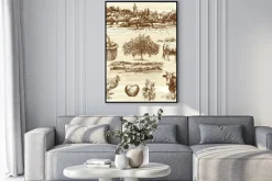 Plakat: Gospodarstwo, żniwa, krajobrazu wiejskiego - ręcznie rysowane