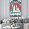 Plakat: Graficzny symbol nowego jorku z wieżowcami
