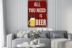 Plakat: Grafika retro z piwem i napisem