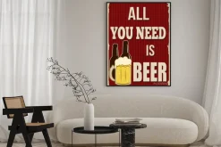 Plakat: Grafika retro z piwem i napisem