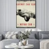 Plakat: Grafika retro z zabytkowym autem