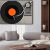 Plakat: Gramofon z płyty winylowej