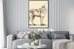 Plakat: Grawerować ilustracja wilk
