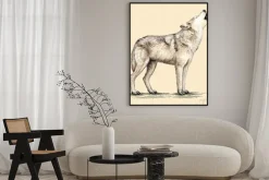 Plakat: Grawerować ilustracja wilk