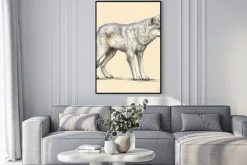 Plakat: Grawerować ilustracja wilk