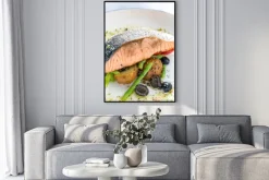 Plakat: Grillowany stek z łososia z pesto