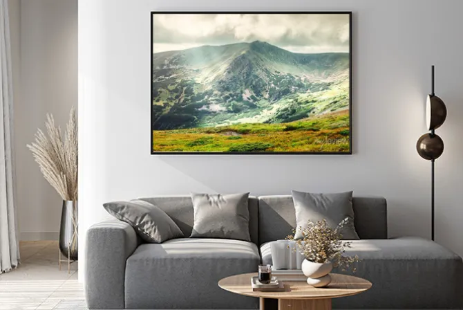 Plakat: Górski krajobraz w lecie