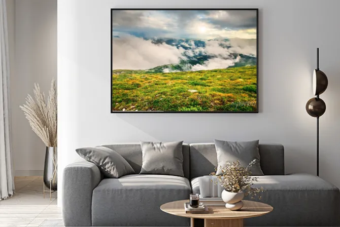 Plakat: Górski krajobraz w lecie