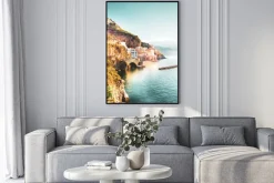 Plakat: Górskie wybrzeże amalfi krajobraz z morzem