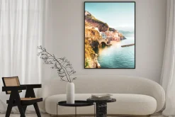 Plakat: Górskie wybrzeże amalfi krajobraz z morzem