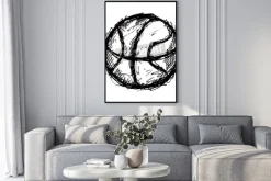Plakat: Grunge basketball doodle
