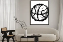 Plakat: Grunge basketball doodle