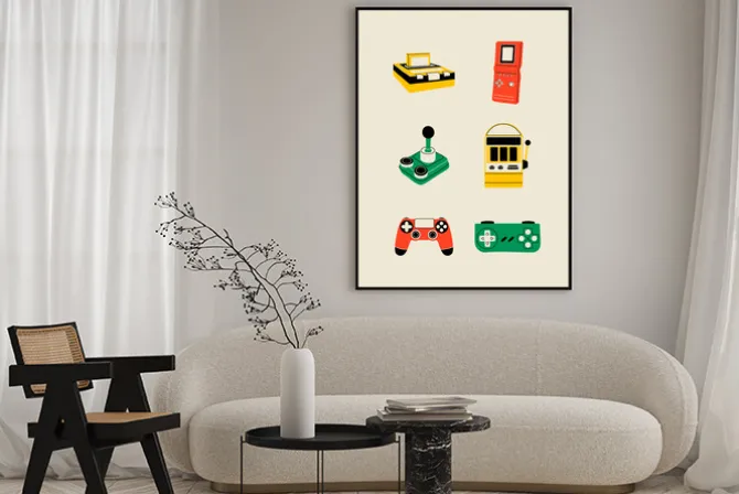 Plakat: Gry w stylu retro