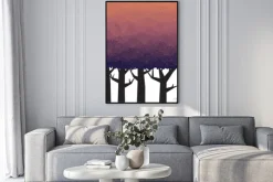 Plakat: Gęsty las w czasie zmierzchu