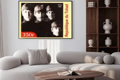 Plakat: Gwinea - około 2003: the beatles - 1980 słynny musical grupa