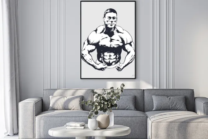 Plakat: Hand drawn muscular man - bodybuilder