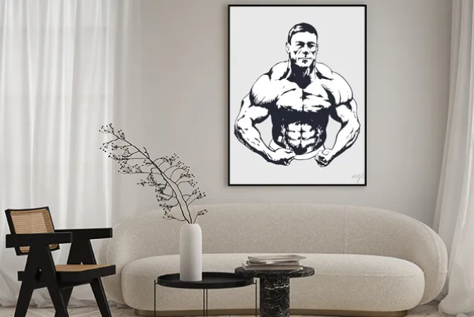Plakat: Hand drawn muscular man - bodybuilder
