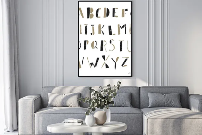 Plakat: Hand-drawn doodles alphabet