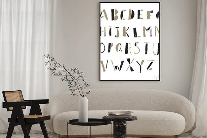 Plakat: Hand-drawn doodles alphabet