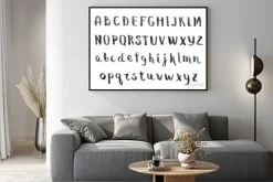 Plakat: Handmade ink alphabet.