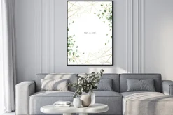 Plakat: Herbal minimalistic vertical vector frame