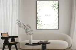 Plakat: Herbal minimalistic vertical vector frame