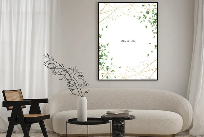 Plakat: Herbal minimalistic vertical vector frame