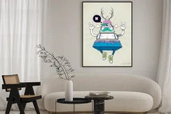 Plakat: Hipster dziwaczne postaci trójkąta