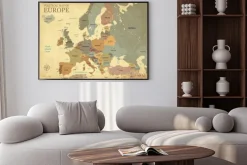 Plakat: Historyczna mapa europy z nazwami państw
