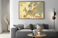 Plakat: Historyczna mapa europy z nazwami państw