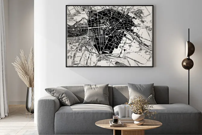 Plakat: Historyczne mapy berlin, niemcy.