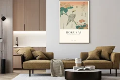 Plakat: Hokusai reprodukcja mirabilis jalapa i grubodziób