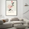Plakat: Hokusai reprodukcja różowe kwiaty