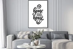 Plakat: Home related poster. vector vintage typography.