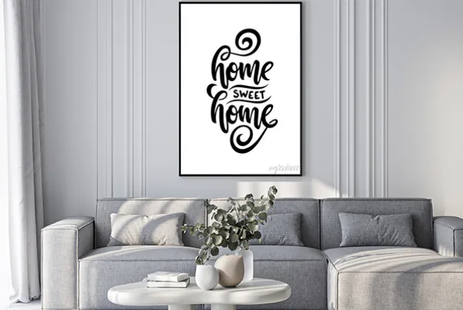 Plakat: Home related poster. vector vintage typography.