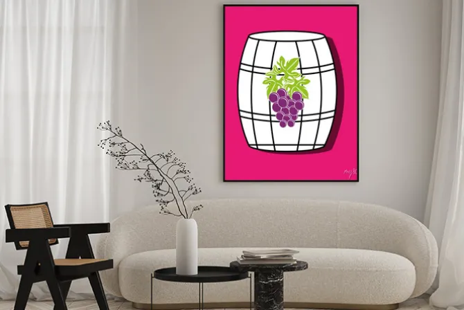 Plakat: Ikona wino wzór