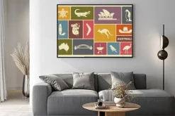 Plakat: Ikony z symbolami australii