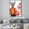 Plakat: Illustration of pirate deer on textured background