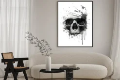 Plakat: Ilustracja akwarela czaszki