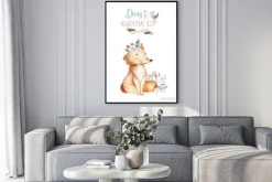 Plakat: Ilustracja boho z akwarelowym liskiem