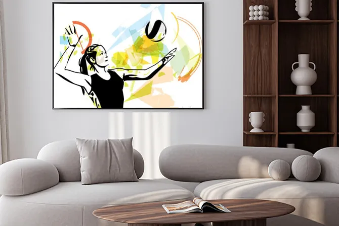 Plakat: Ilustracja do siatkówki gracza gry