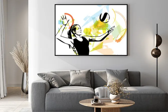 Plakat: Ilustracja do siatkówki gracza gry